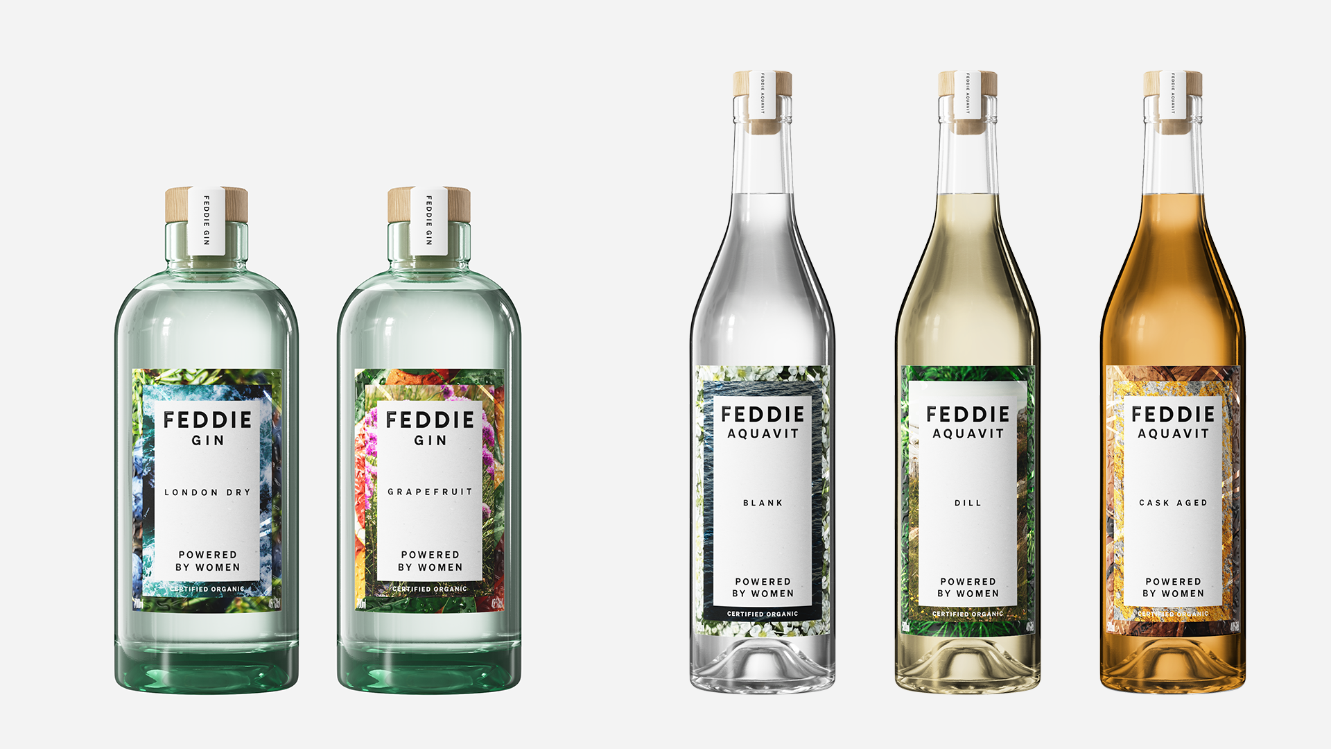 Feddie Gin and Aquavit Bottles Design